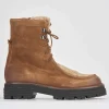 Anfibi tacco 2cm camoscio marrone