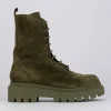 Anfibi tacco 2cm camoscio verde