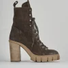 Anfibi tacco 9cm camoscio testa
