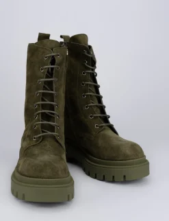 Anfibi tacco 2cm camoscio verde