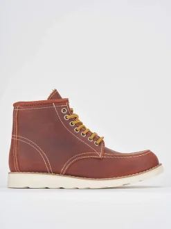 Anfibi tacco 1cm nabuk rosso