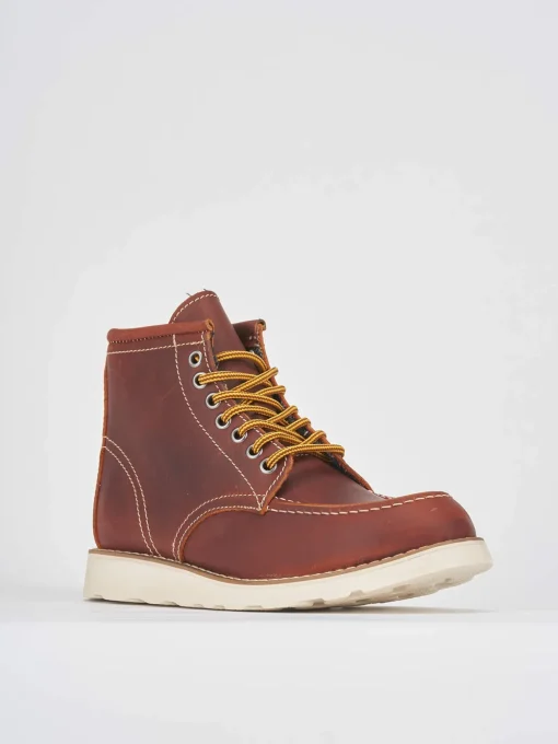 Anfibi tacco 1cm nabuk rosso