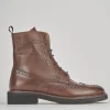 Anfibi tacco 2cm pelle marrone