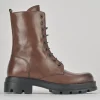Anfibi tacco 3cm pelle marrone