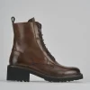 Anfibi tacco 5cm pelle marrone