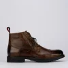 Anfibi tacco 1cm pelle marrone