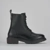 Anfibi tacco 1cm pelle nero