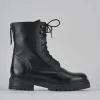 Anfibi tacco 1cm pelle nero
