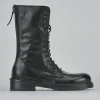 Anfibi tacco 2cm pelle nero