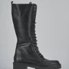 Anfibi tacco 3cm pelle nero