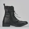 Anfibi tacco 1cm pelle nero
