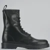 Anfibi tacco 2cm pelle nero