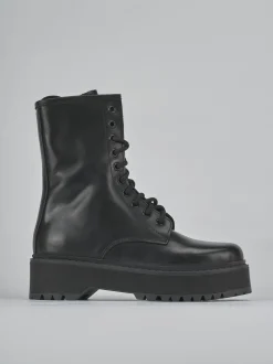 Anfibi tacco 4cm pelle nero