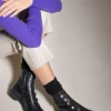 Anfibi tacco 3cm pelle nero