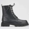 Anfibi tacco 2cm pelle nero
