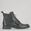 Anfibi tacco 1cm pelle nero