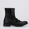 Anfibi tacco 1cm pelle nero