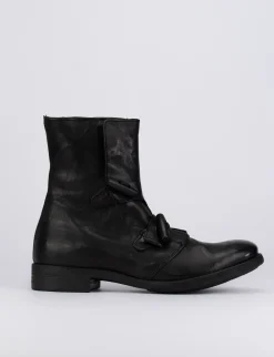 Anfibi tacco 1cm pelle nero
