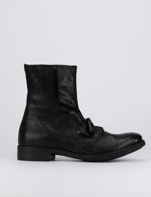 Anfibi tacco 1cm pelle nero