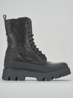 Anfibi tacco 3cm pelle nero