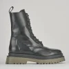 Anfibi tacco 3cm pelle nero