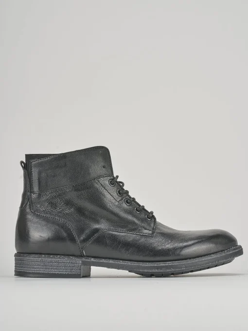Anfibi tacco 1cm pelle nero