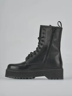 Anfibi tacco 4cm pelle nero