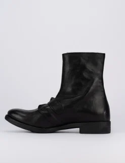 Anfibi tacco 1cm pelle nero