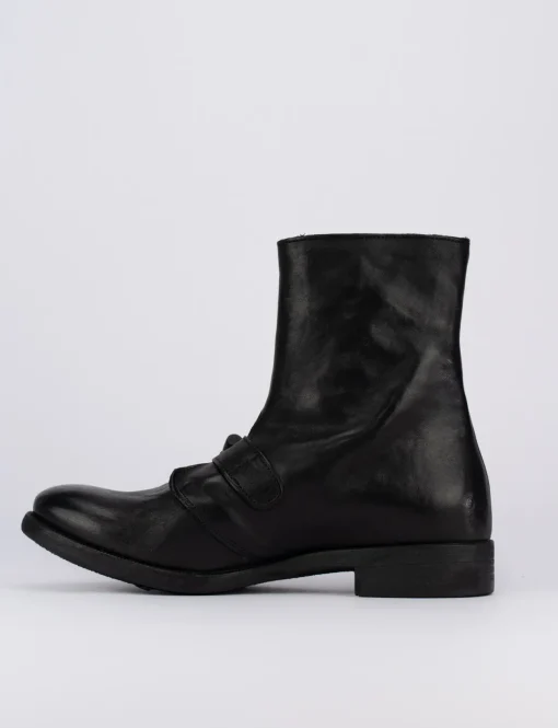 Anfibi tacco 1cm pelle nero