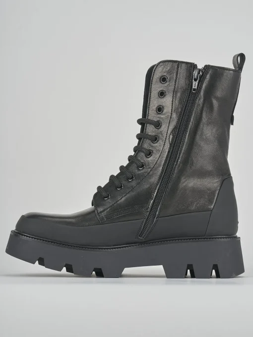 Anfibi tacco 3cm pelle nero