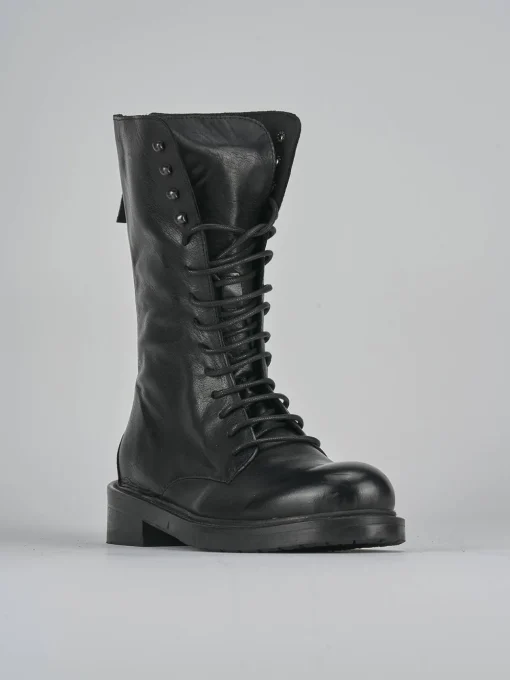 Anfibi tacco 2cm pelle nero