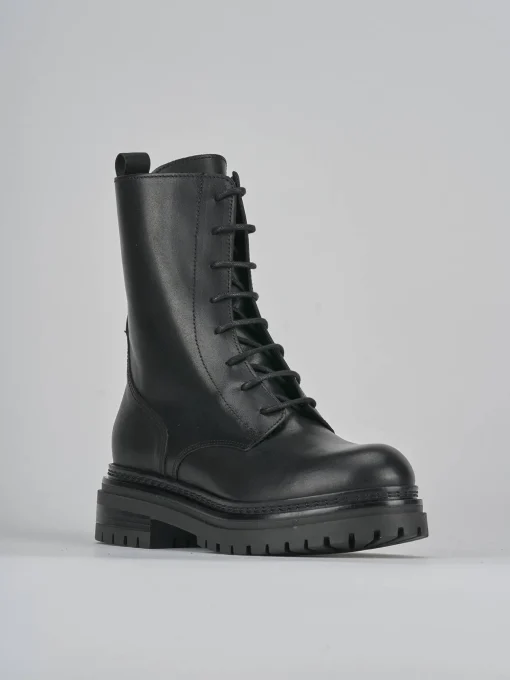 Anfibi tacco 3cm pelle nero