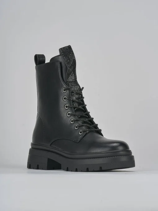 Anfibi tacco 2cm pelle nero
