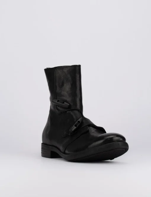 Anfibi tacco 1cm pelle nero
