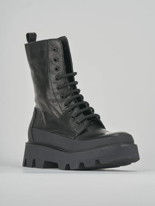 Anfibi tacco 3cm pelle nero
