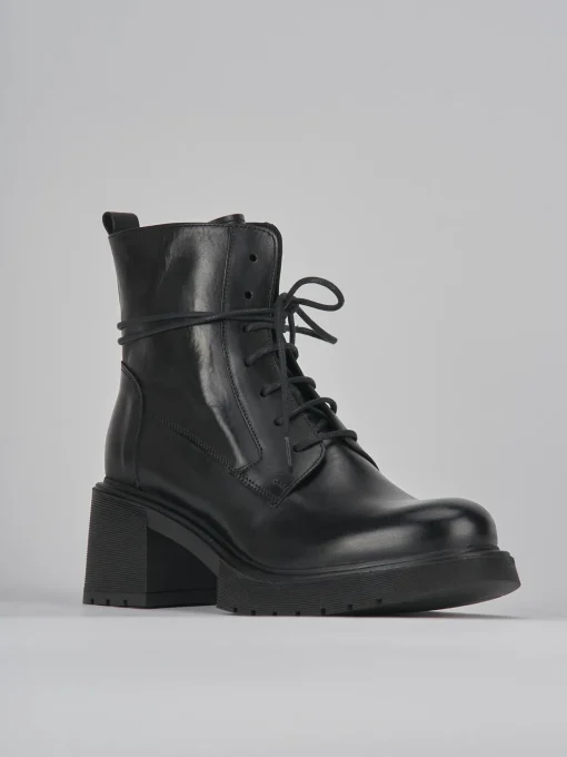 Anfibi tacco 6cm pelle nero