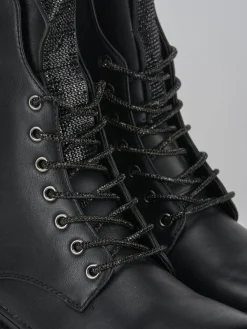 Anfibi tacco 2cm pelle nero