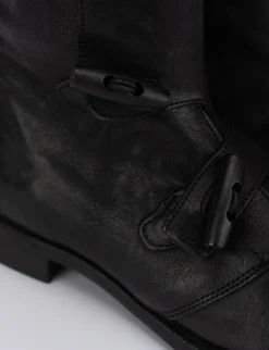 Anfibi tacco 1cm pelle nero