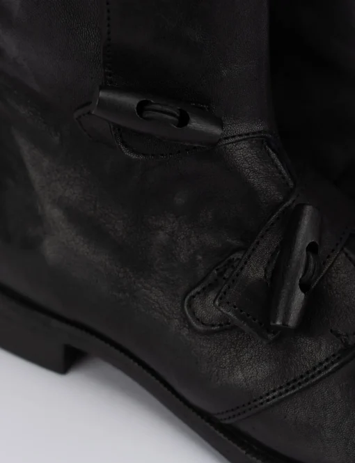 Anfibi tacco 1cm pelle nero