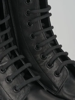 Anfibi tacco 3cm pelle nero
