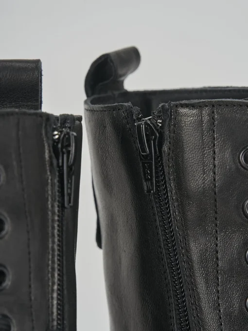 Anfibi tacco 3cm pelle nero