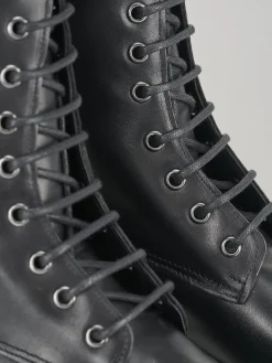 Anfibi tacco 3cm pelle nero