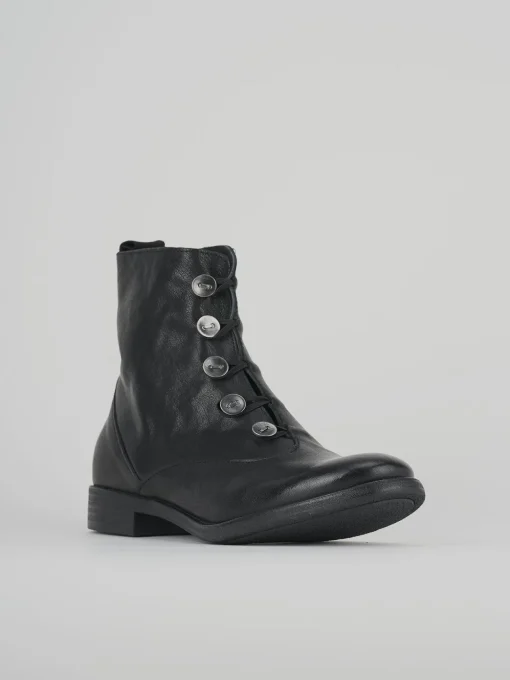 Anfibi tacco 3cm pelle nero