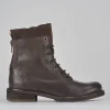 Anfibi tacco 2cm pelle testa