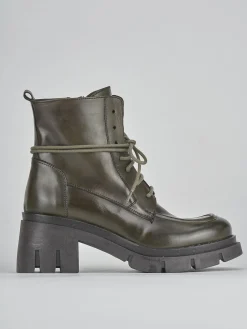 Anfibi tacco 3cm pelle verde
