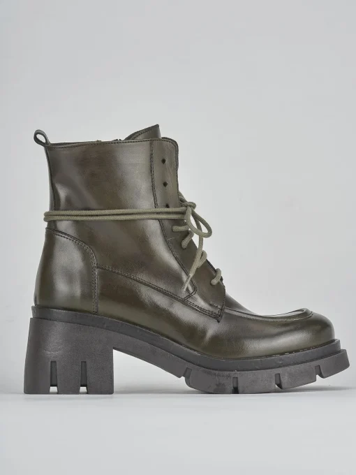 Anfibi tacco 3cm pelle verde