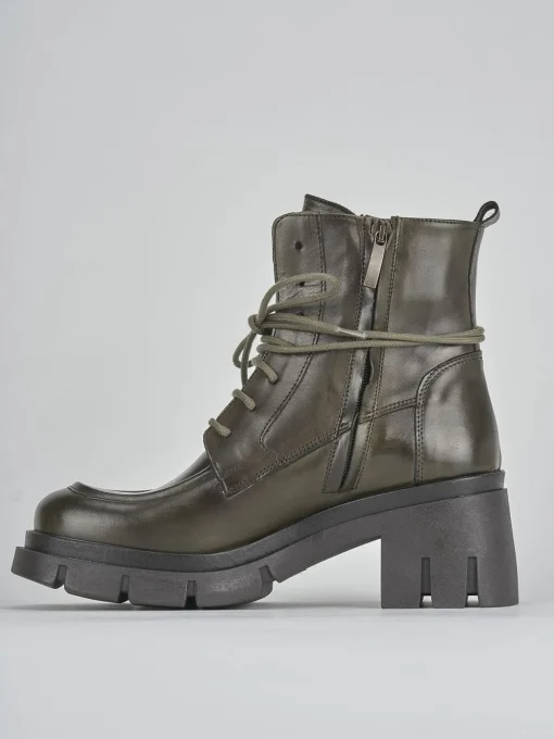 Anfibi tacco 3cm pelle verde