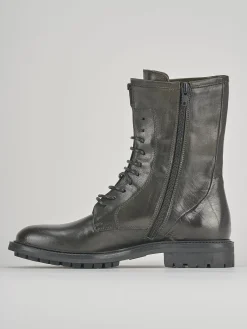 Anfibi tacco 2cm pelle verde