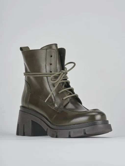 Anfibi tacco 3cm pelle verde