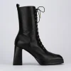 Anfibio stivaletto tacco 10cm nero pelle